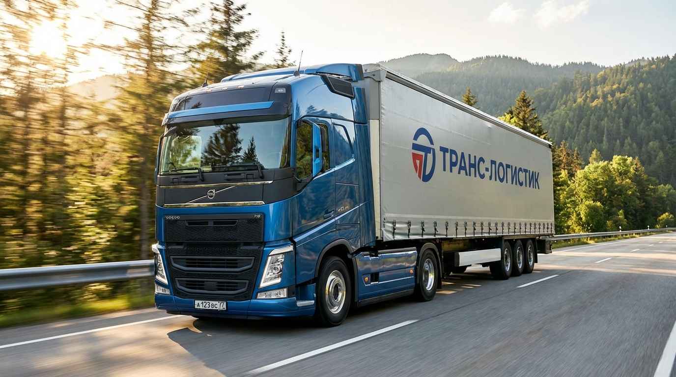 фура едет по дороге