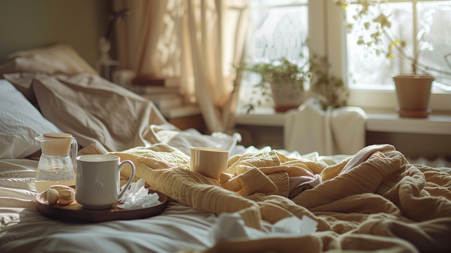 Первоочередные меры при простуде и ОРВИ: отдых, тёплое питьё, компрессы и горячие напитки для облегчения симптомов