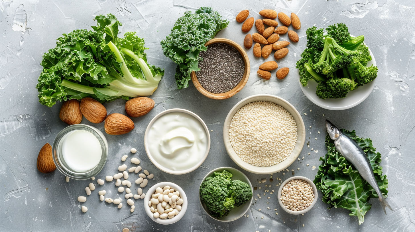 Продукты богатые кальцием для профилактики камней в почках: молочные продукты, миндаль, кунжут, капуста