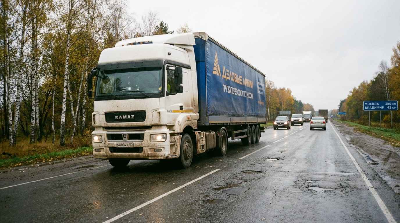 фура на проселочной дороге